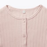 キッズ　透かし柄クルーネックカーディガン