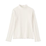 キッズ　透かし柄モックネック長袖Ｔシャツ