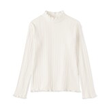 キッズ　透かし柄モックネック長袖Ｔシャツ