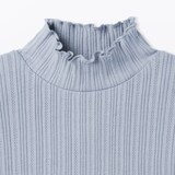 キッズ　透かし柄モックネック長袖Ｔシャツ