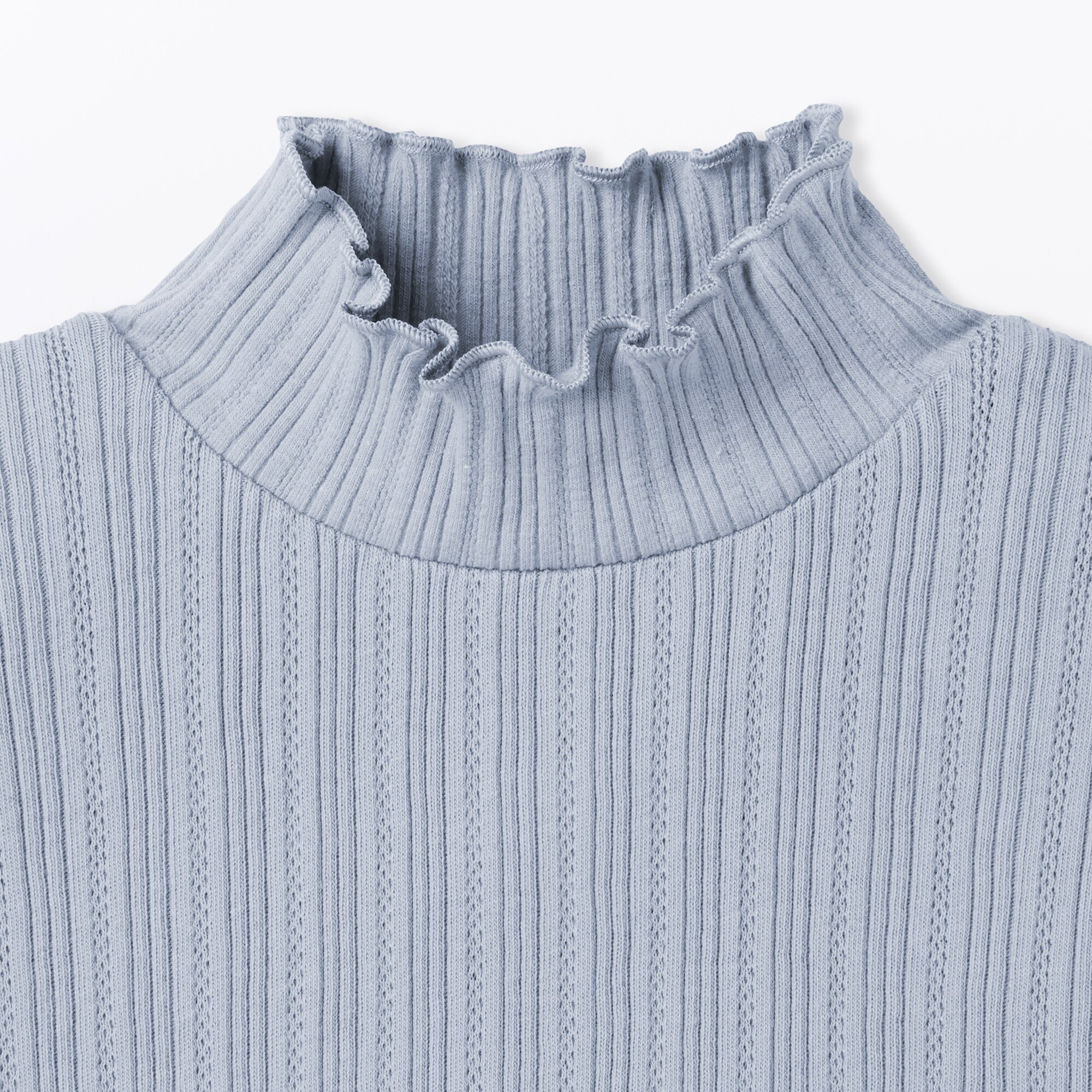 キッズ　透かし柄モックネック長袖Ｔシャツ