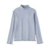 キッズ　透かし柄モックネック長袖Ｔシャツ