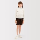 キッズ　透かし柄モックネック長袖Ｔシャツ