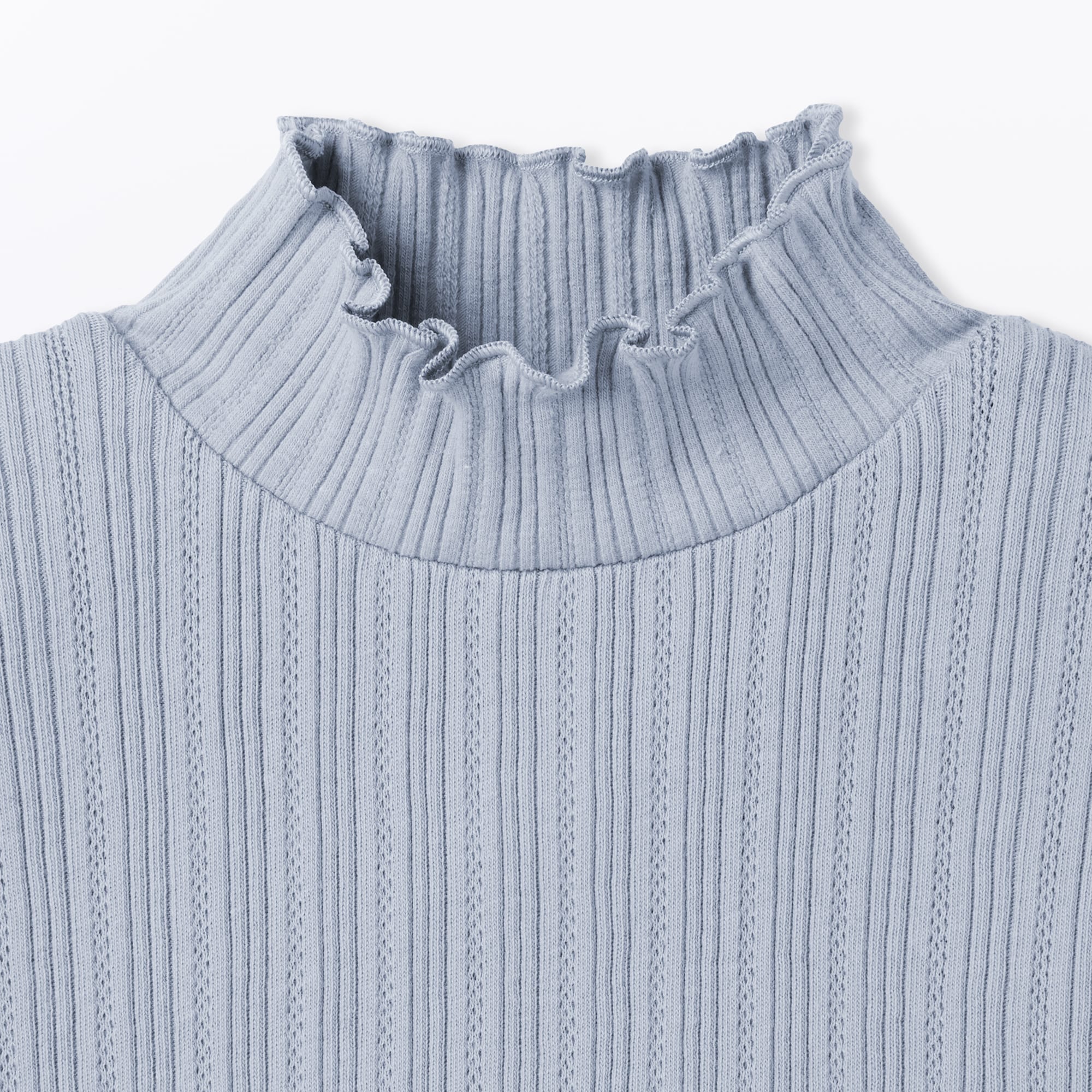 キッズ　透かし柄モックネック長袖Ｔシャツ