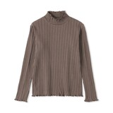 キッズ　透かし柄モックネック長袖Ｔシャツ