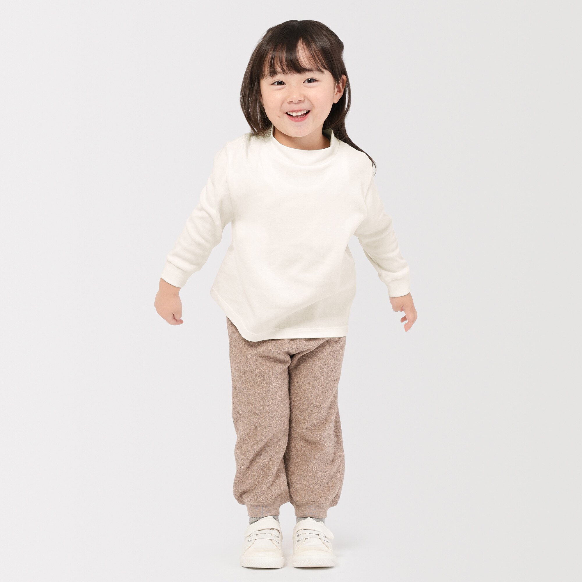 ベビー　両面起毛ハイネック長袖Ｔシャツ