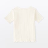 ベビー　あたまするっと　透かし柄クルーネック半袖Ｔシャツ