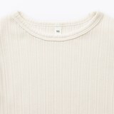 ベビー　あたまするっと　透かし柄クルーネック半袖Ｔシャツ