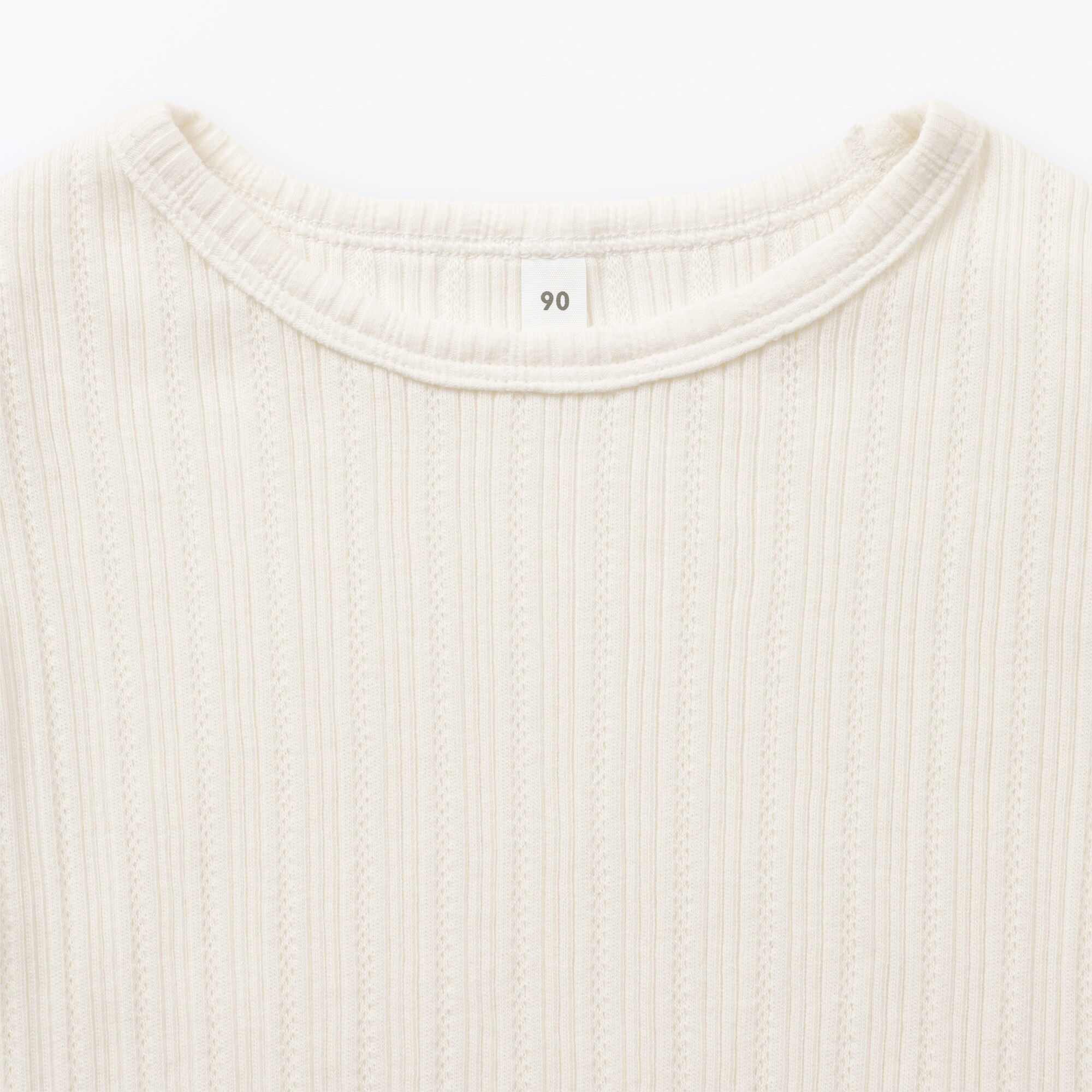 ベビー　あたまするっと　透かし柄クルーネック半袖Ｔシャツ