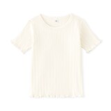 ベビー　あたまするっと　透かし柄クルーネック半袖Ｔシャツ