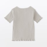 ベビー　あたまするっと　透かし柄クルーネック半袖Ｔシャツ