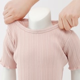 ベビー　あたまするっと　透かし柄クルーネック半袖Ｔシャツ
