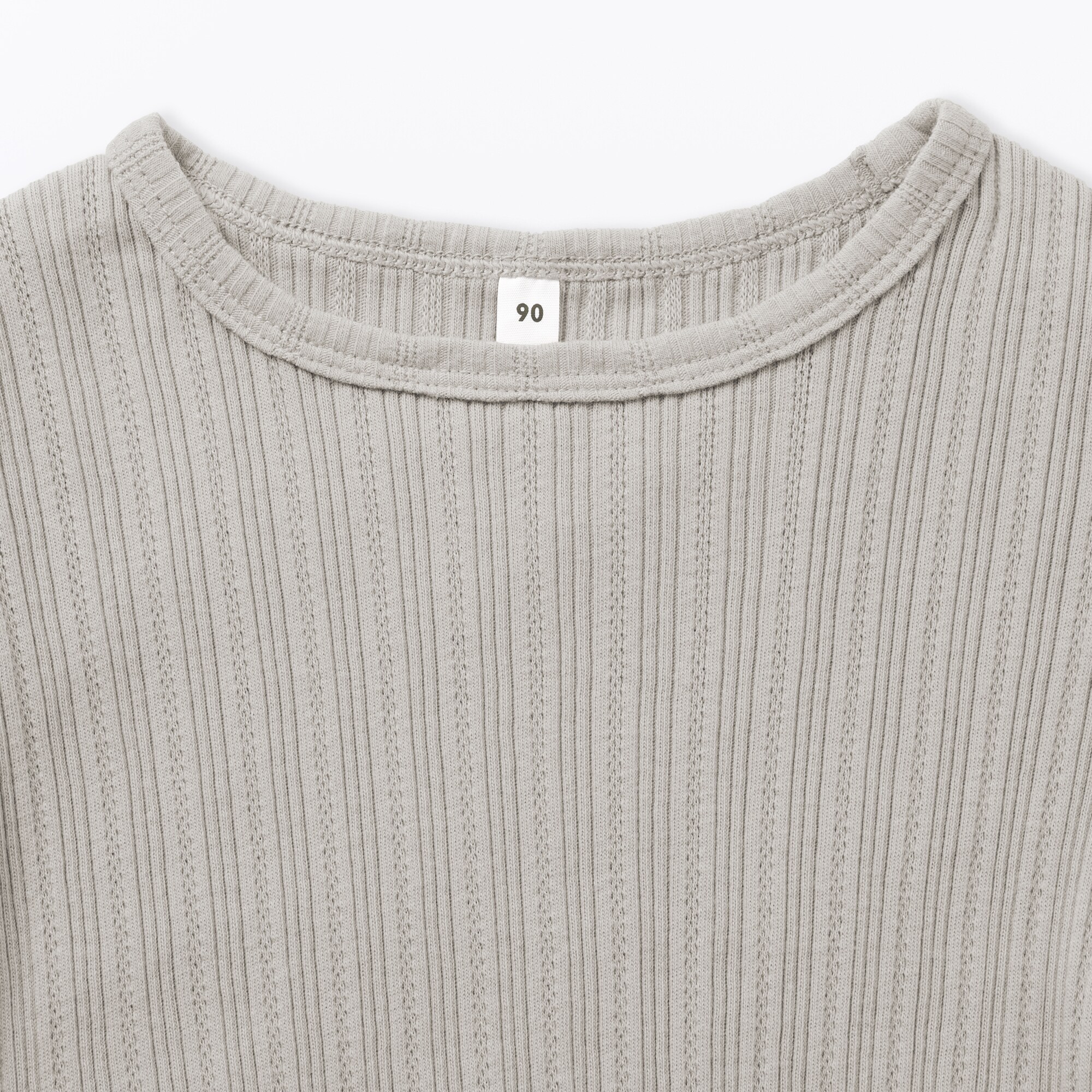 ベビー　あたまするっと　透かし柄クルーネック半袖Ｔシャツ
