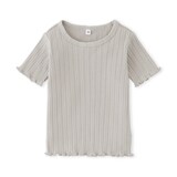 ベビー　あたまするっと　透かし柄クルーネック半袖Ｔシャツ
