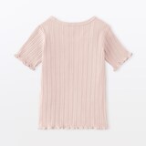 ベビー　あたまするっと　透かし柄クルーネック半袖Ｔシャツ