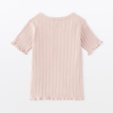 ベビー　あたまするっと　透かし柄クルーネック半袖Ｔシャツ