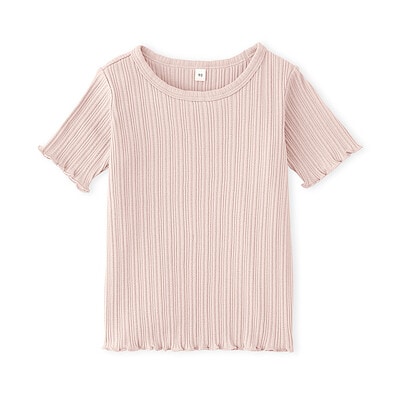 【７月上旬発売予定】ベビー　あたまするっと　透かし柄クルーネック半袖Ｔシャツ