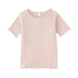ベビー　あたまするっと　透かし柄クルーネック半袖Ｔシャツ