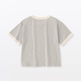 ベビー　あたまするっと　肌離れの良いムラ糸クルーネック五分袖Ｔシャツ