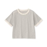 ベビー　あたまするっと　肌離れの良いムラ糸クルーネック五分袖Ｔシャツ
