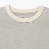 ベビー　あたまするっと　肌離れの良いムラ糸クルーネック五分袖Ｔシャツ