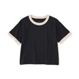 ベビー　あたまするっと　肌離れの良いムラ糸クルーネック五分袖Ｔシャツ