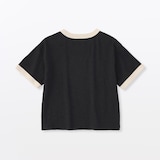 ベビー　あたまするっと　肌離れの良いムラ糸クルーネック五分袖Ｔシャツ