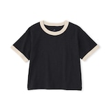 ベビー　あたまするっと　肌離れの良いムラ糸クルーネック五分袖Ｔシャツ