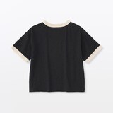 ベビー　あたまするっと　肌離れの良いムラ糸クルーネック五分袖Ｔシャツ