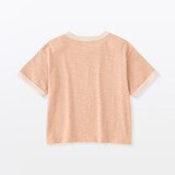 ベビー　あたまするっと　肌離れの良いムラ糸クルーネック五分袖Ｔシャツ