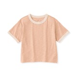 ベビー　あたまするっと　肌離れの良いムラ糸クルーネック五分袖Ｔシャツ