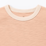 ベビー　あたまするっと　肌離れの良いムラ糸クルーネック五分袖Ｔシャツ