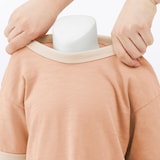ベビー　あたまするっと　肌離れの良いムラ糸クルーネック五分袖Ｔシャツ