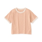 ベビー　あたまするっと　肌離れの良いムラ糸クルーネック五分袖Ｔシャツ