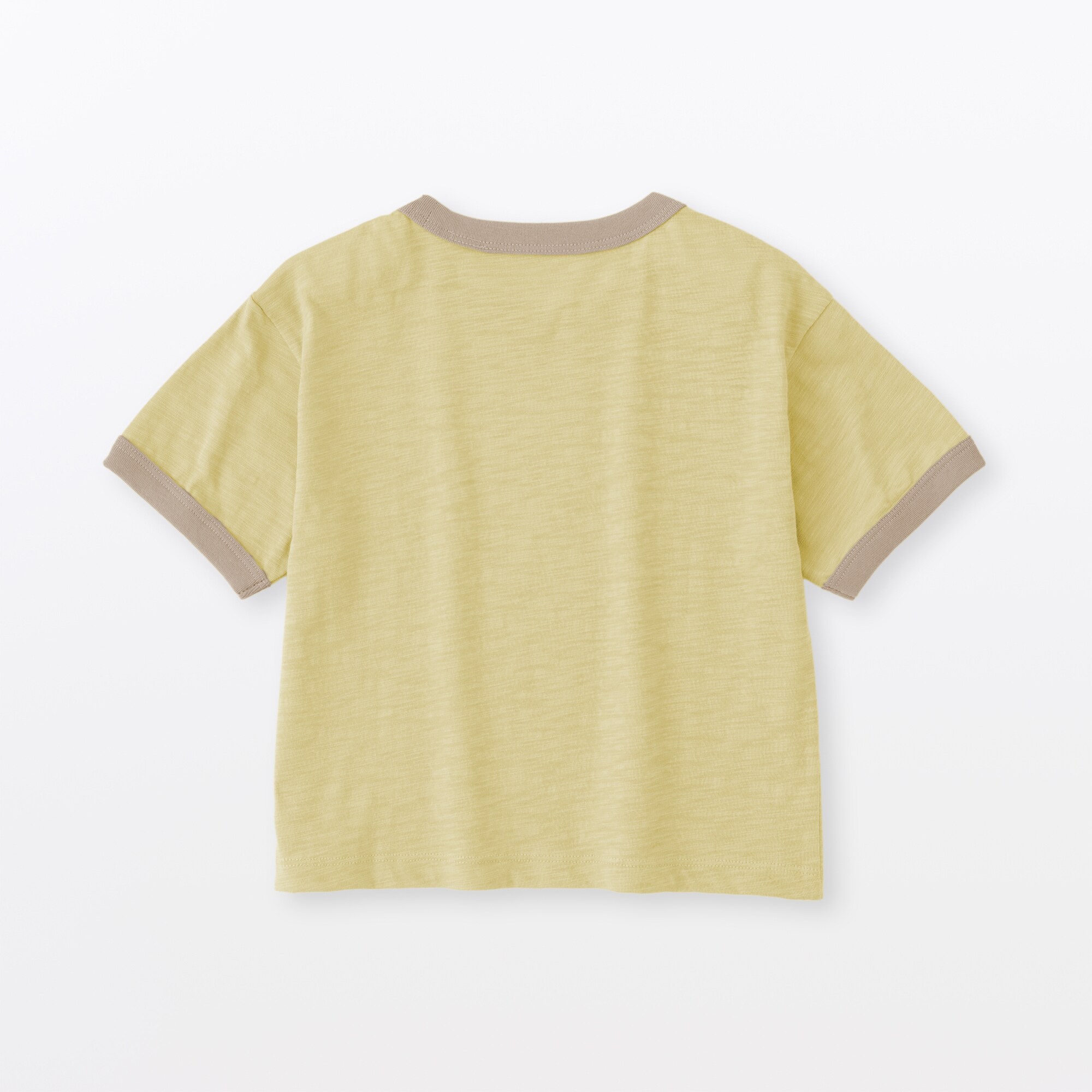 ベビー　あたまするっと　肌離れの良いムラ糸クルーネック五分袖Ｔシャツ