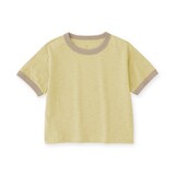 ベビー　あたまするっと　肌離れの良いムラ糸クルーネック五分袖Ｔシャツ