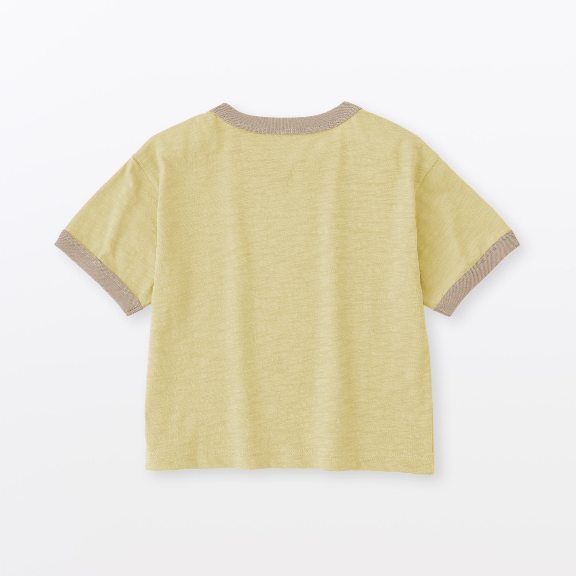ベビー　あたまするっと　肌離れの良いムラ糸クルーネック五分袖Ｔシャツ