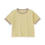 ベビー　あたまするっと　肌離れの良いムラ糸クルーネック五分袖Ｔシャツ