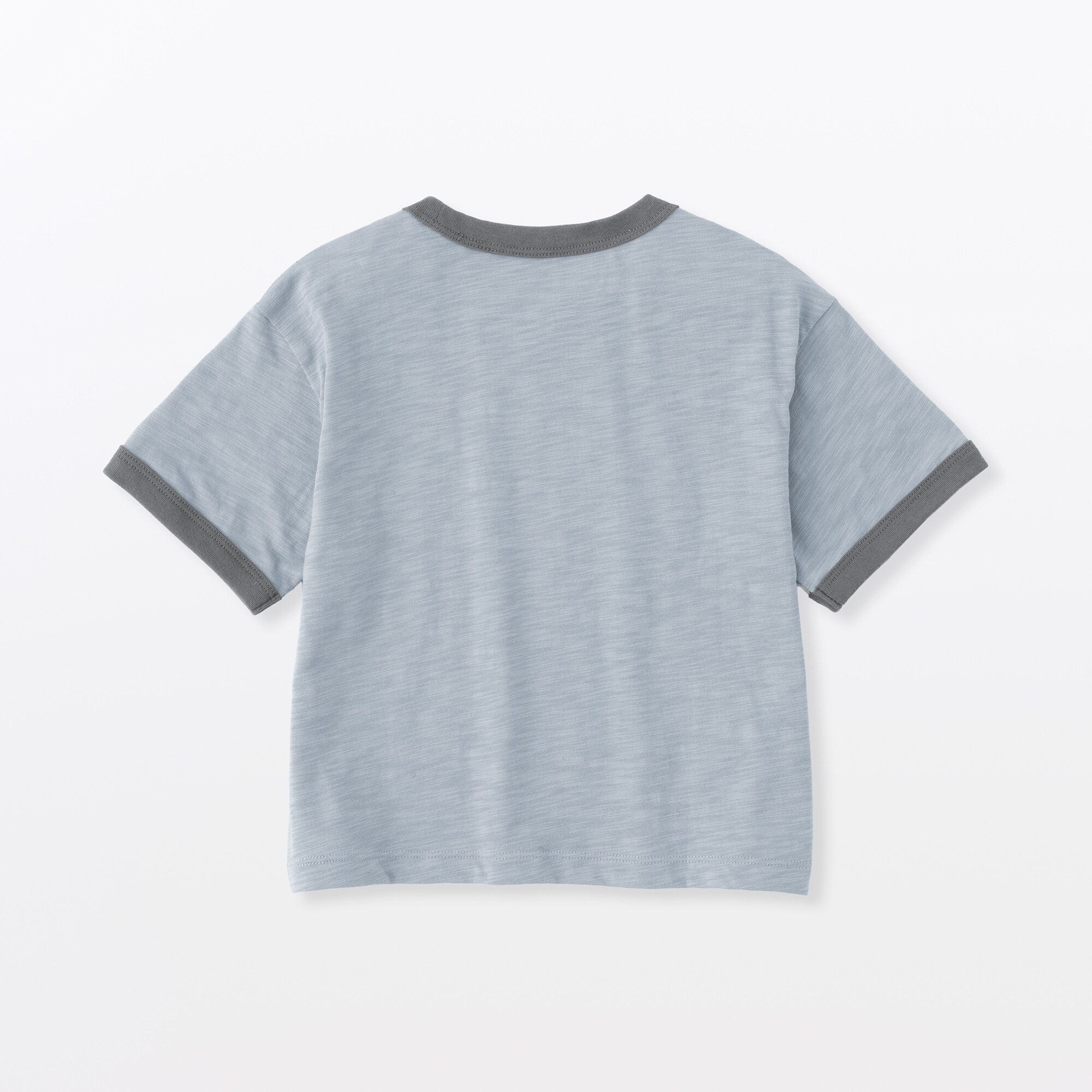 ベビー　あたまするっと　肌離れの良いムラ糸クルーネック五分袖Ｔシャツ