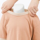 ベビー　あたまするっと　肌離れの良いムラ糸クルーネック五分袖Ｔシャツ