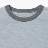 ベビー　あたまするっと　肌離れの良いムラ糸クルーネック五分袖Ｔシャツ