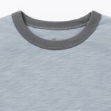 ベビー　あたまするっと　肌離れの良いムラ糸クルーネック五分袖Ｔシャツ