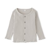 ベビー　透かし柄クルーネックカーディガン