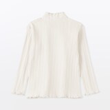 ベビー　透かし柄モックネック長袖Ｔシャツ