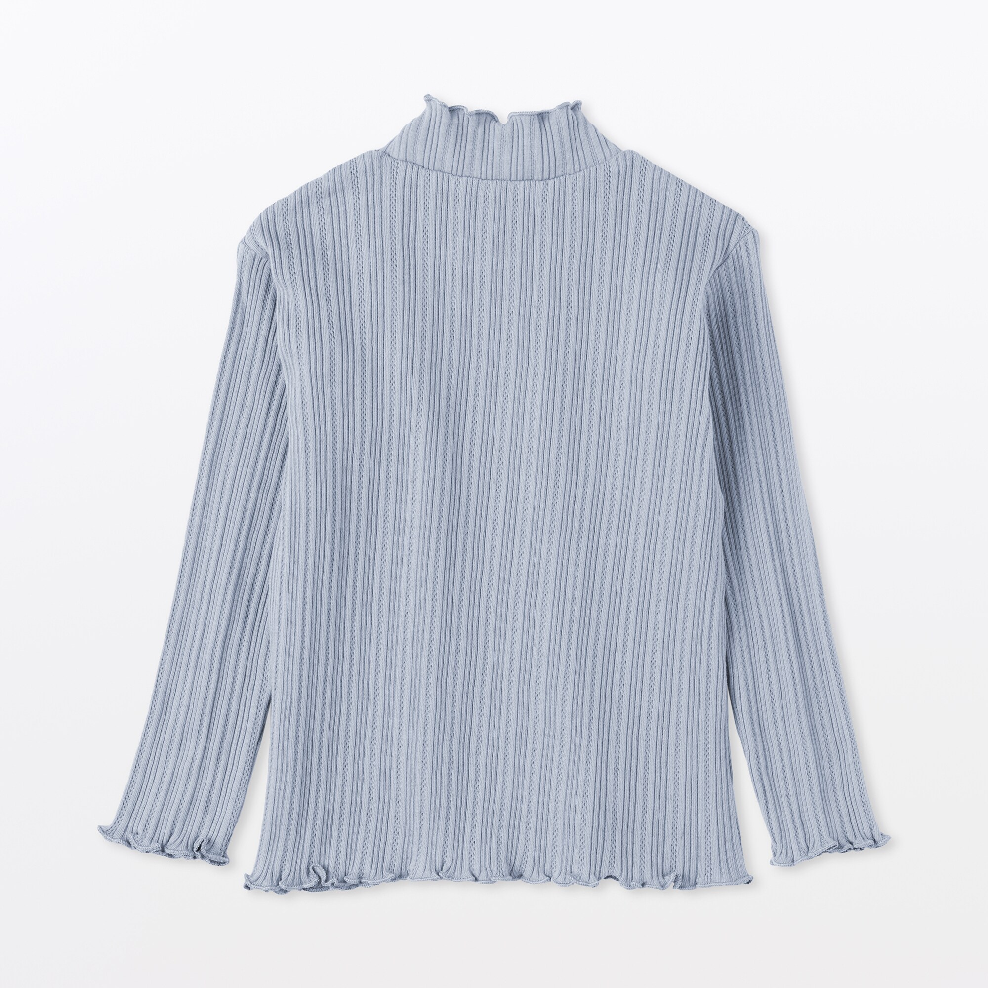 ベビー　透かし柄モックネック長袖Ｔシャツ