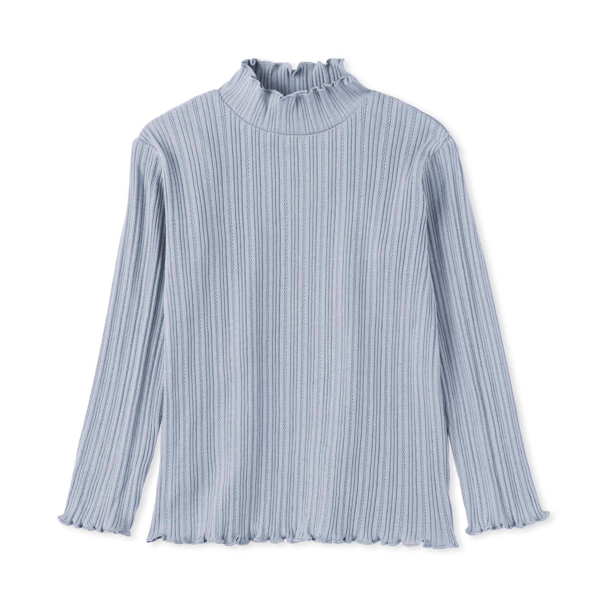 ベビー　透かし柄モックネック長袖Ｔシャツ