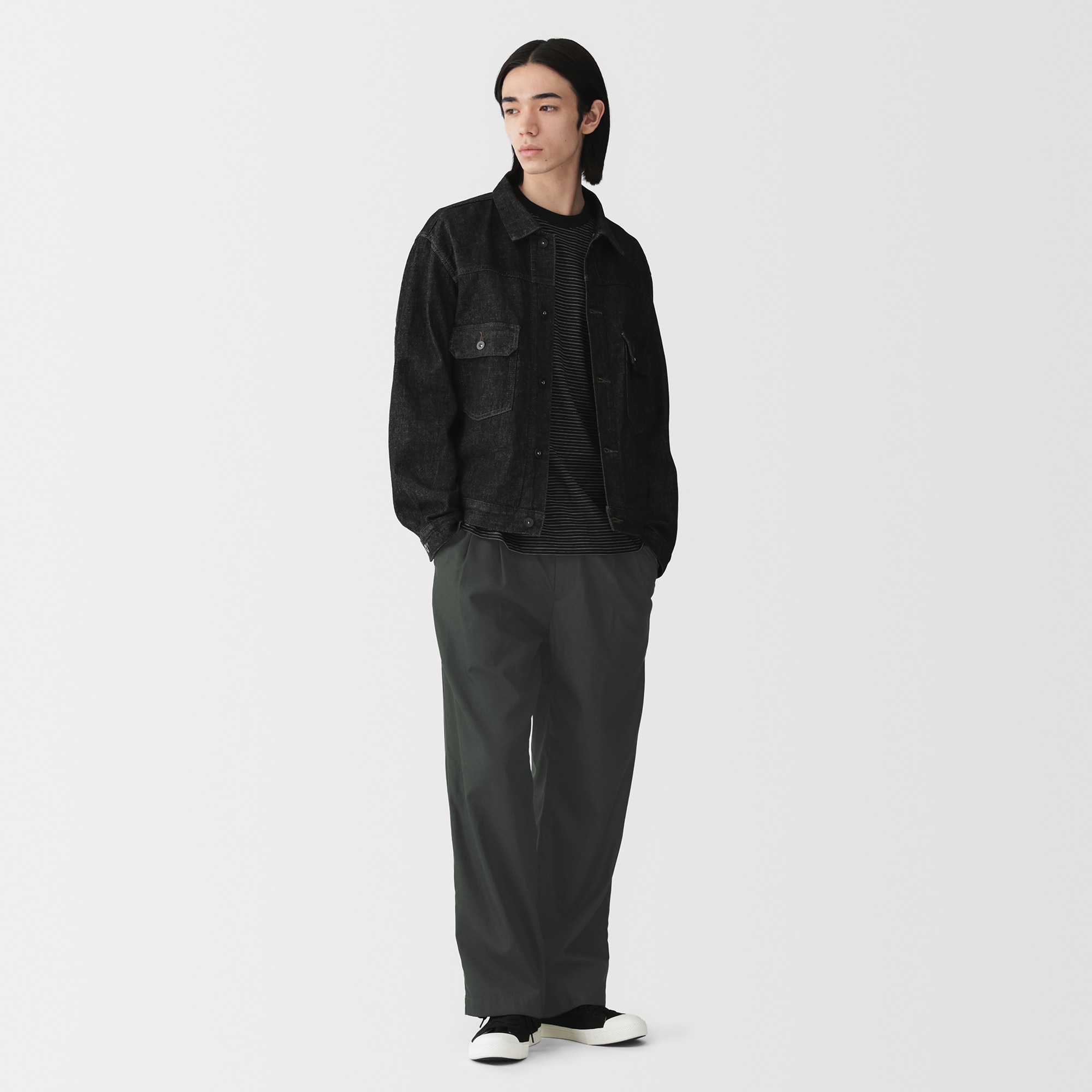 紳士 なめらか ツータックストレートパンツ | 無印良品