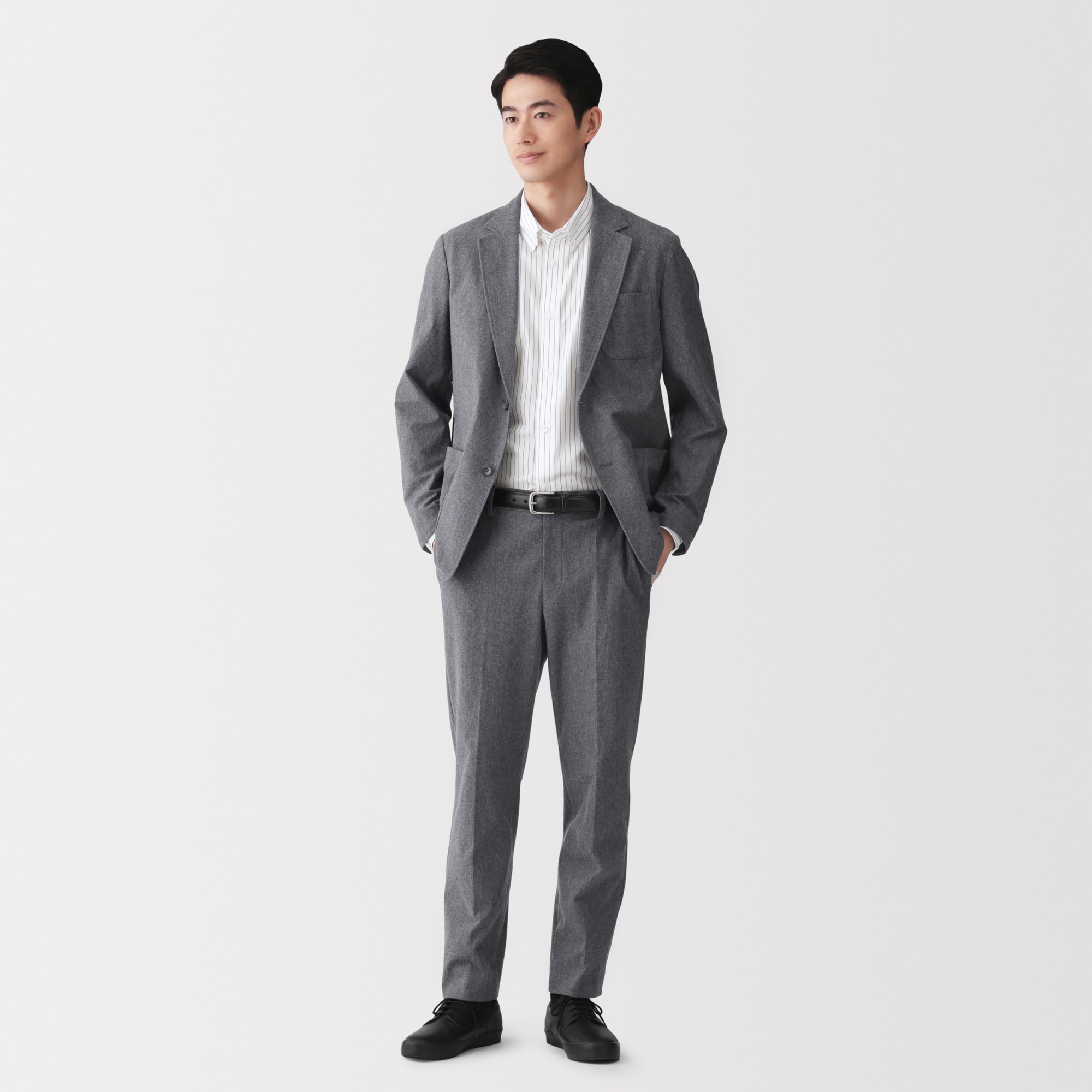 紳士　起毛ストレッチノータックパンツ