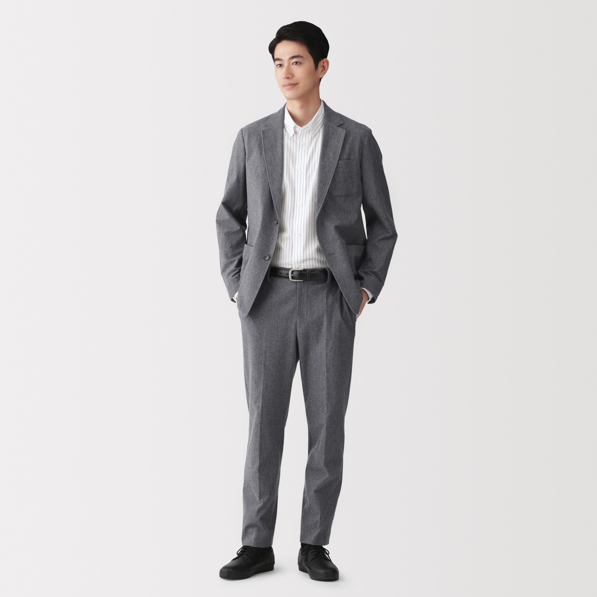 紳士　起毛ストレッチノータックパンツ