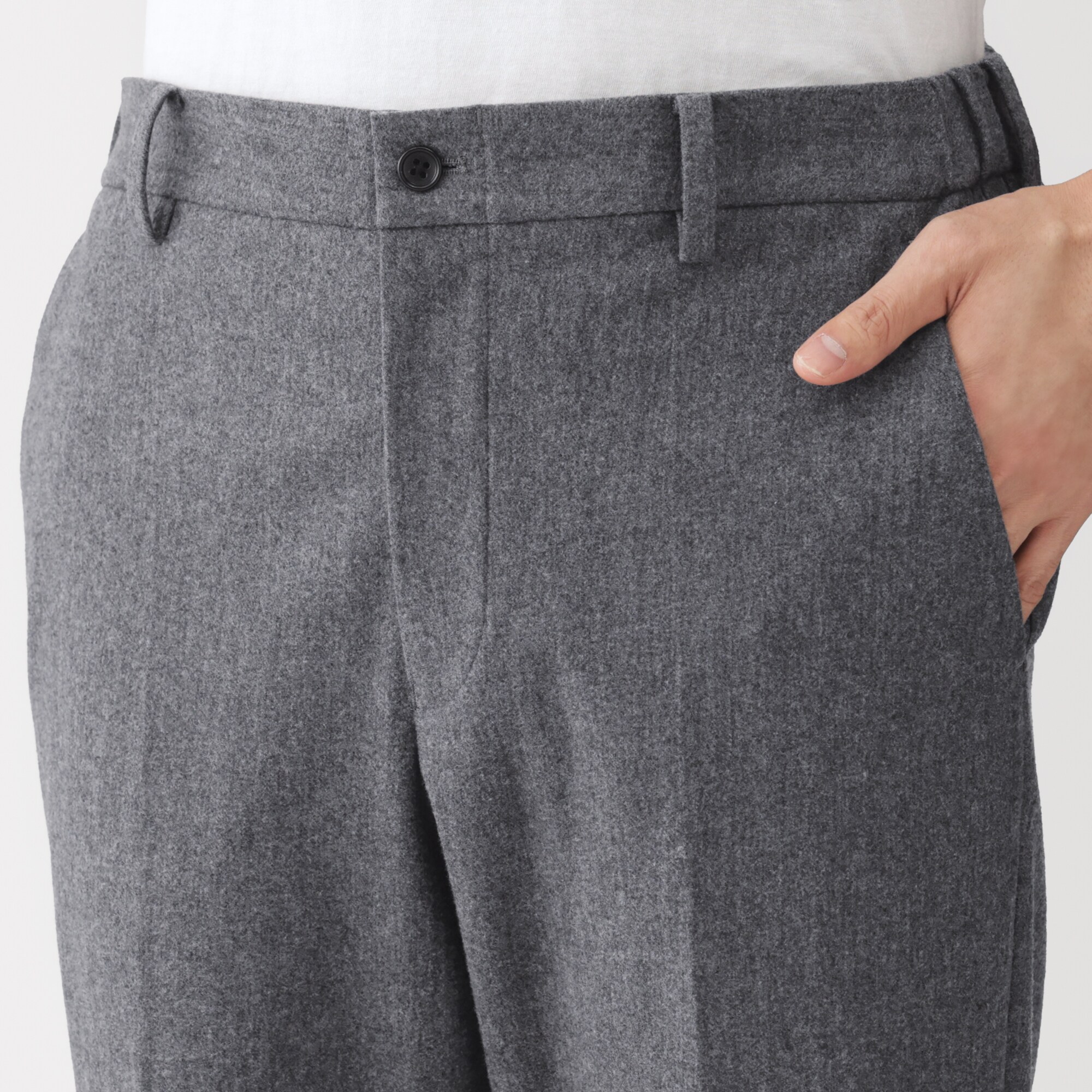 紳士　起毛ストレッチノータックパンツ